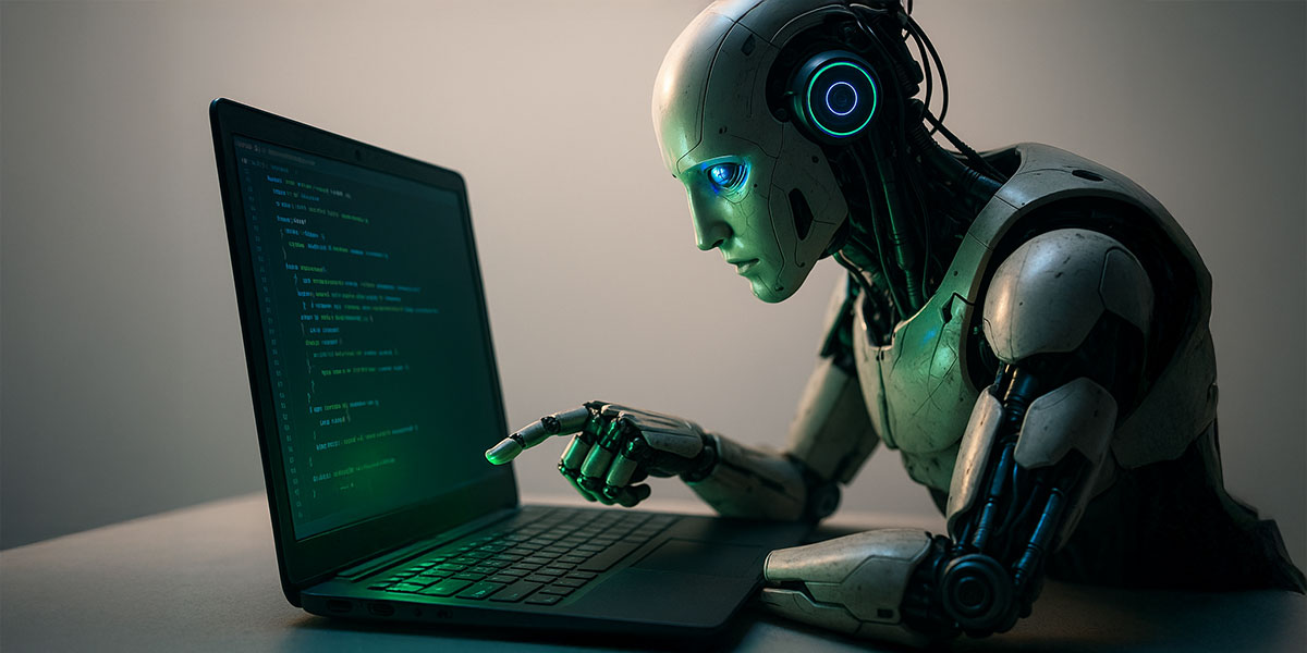 Conceptual image representing AI in software testing.